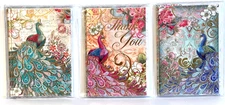 PUNCH STUDIO PEACOCK CARD. SET OF 12 WITH MATCHING ENVELOPES. BRAND NEW!