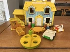 🏡 Vintage Fisher-Price Family House Yellow Roof (Little People)  W/Accessories