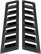 Black Hood Louver Vent Panel Air Flow Universal Hood Scoop Set Steel Car Parts