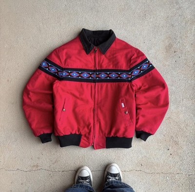 Vintage 90s Carhartt JQ30 Aztec Southwest Blanket Lined Jacket USA Large