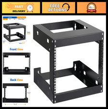 6U Wall Mount Rack Open Frame 19" Server Network Cabinet - 18" Depth, Black