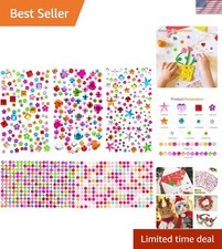 880pcs Gem Stickers Rhinestones for Crafts - Self Adhesive Jewels Stickers, A...