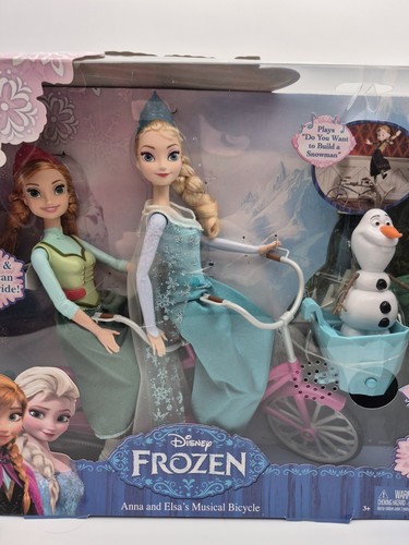 Disney Frozen Anna and Elsa's Musical Bicicleta Juego con Olaf Mattel 2014 NUEVO - Imagen 4 de 11