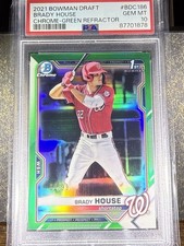 2021 Brady House Bowman Draft Chrome Green Refractor #BDC-186 89/99 PSA 10