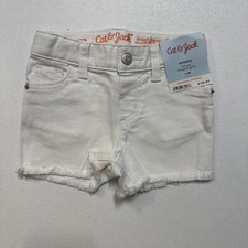 Girls' Mid-Rise Cut-Off Jean Shorts - Cat  Jack White Size: 12M