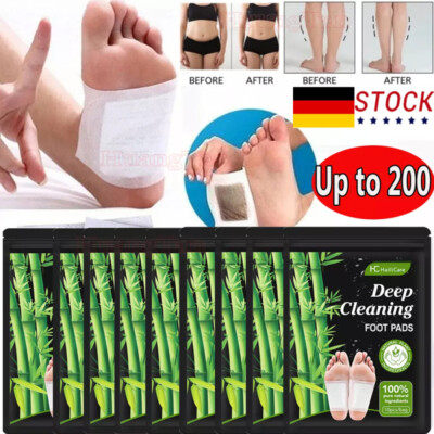 200x Entgiftungspflaster Fusspflaster Detox Pflaster Bambusessig Foot Patch Pads