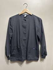 Authentic Cherokee Workwear Women's Gray Lab Coat Small Long Sleeve Pockets