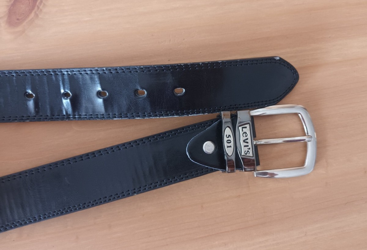 Levi's 501 Men's Black Leather Belt Levis Genuine Leather
