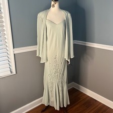 R  M Richards Sage Formal Dress Rhinestone sparkle fairycore princess size 14