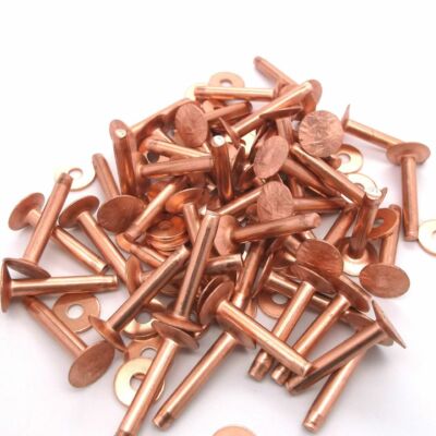 Tandy Leather | 1'' #9 Copper Rivets & Burrs #11282-00 | Contains Pack of 50
