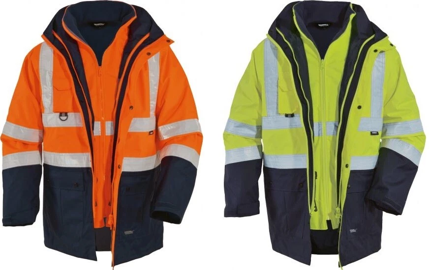 VIZWELL Warnschutz- Parka 5in1 atmungsaktiv, wind- und wasserdicht 2- farbig Gr. S-5XL