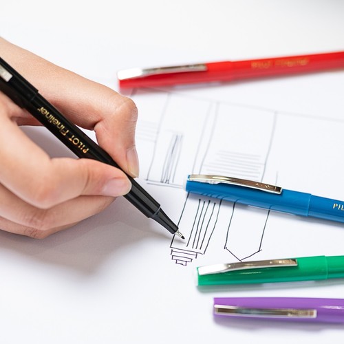 4 x PILOT Fineliner Marker Pen Capped 0.4mm Fine Fiber Tip Black SW-PPF-B - Picture 3 of 3
