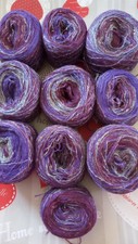 Lot de 10 Pelotes de Laine Tons Violets, Prunes, Gris et Blancs (890g)