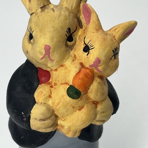 5 conejos de cerámica pintados a mano de colección conejos jardín conejito de Pascua infantil - Imagen 14 de 18