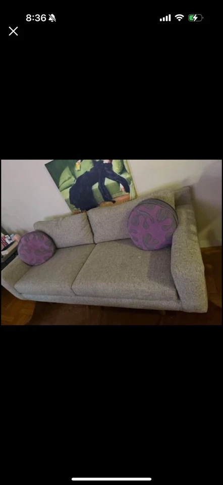 Диван вихревой плетеный West Elm жемчужно-серый деко (74 дюйма) - Изображение 4 из 4