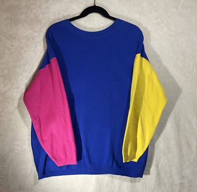 Vintage LIZ CO Color Block Pullover Lightweight Sweater Women’s Size  Large