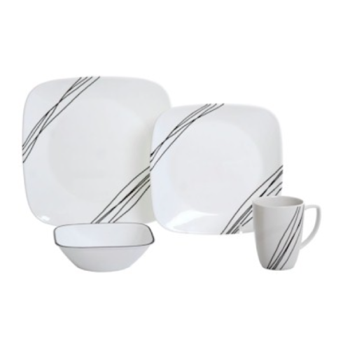New Corelle Ultra Sketch 16Piece Dinnerware Set, Service For 4 eBay