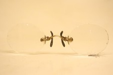 Antique Gold Hard Bridge Pince Nez Eye Glasses Vintage eyeglasses