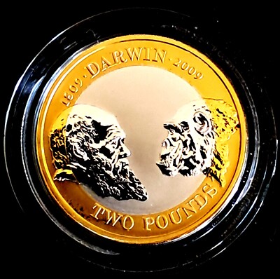 2009 Charles Darwin Silber PP Two Pounds £2 selten