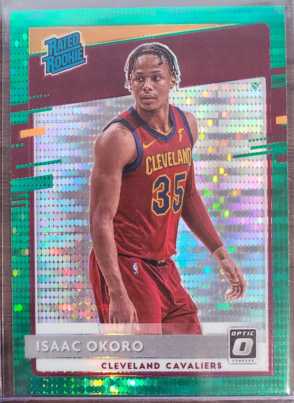 2020-21 PANINI DONRUSS OPTIC ISAAC OKORO RC FANATICS GREEN PULSAR PRIZM #155