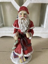 Small Vintage Style Porcelain Painted Santa Father Christmas Ornament Toy sack
