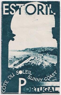 Vintage kleine Estoril Portugal Reise Touristen Broschüre Faltblatt Foto Bilder