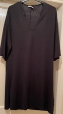 Zara Black Kimono Dress Size Medium Kaftan Oversized 