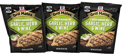 McCormick Grill Mates Garlic Herb & Wine 15 Minute Marinade Mix 0.87 oz (3 Pack)