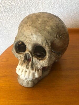 Skull motif Ashtray porcerine Vintage Mid-century Unique made in Japan