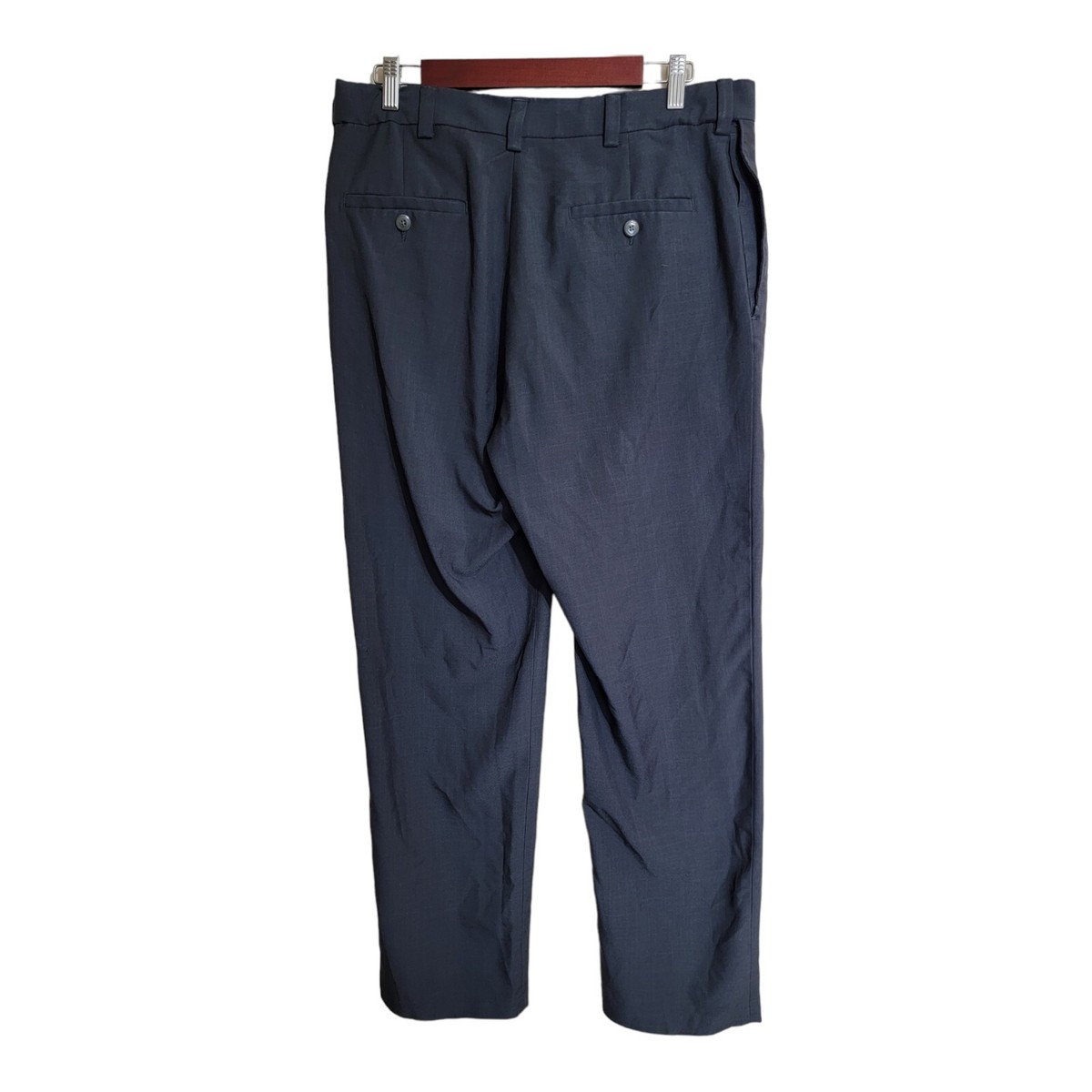 パンツ CLASSICS BY HAGGAR CENTER CREASE PANTS Haggar Mens Dress Pants 34x32 Cuffed Pleated Classic Stretch