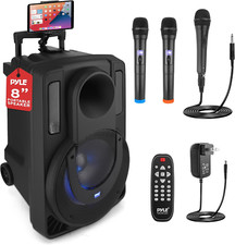 8    Portable PA Speaker System - 280 Watts PA  Karaoke Speaker with Two Wireles