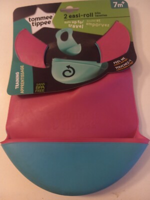 Tommee Tippee Easi Roll 2 pack Bib 7 Month+ Training BPA Free