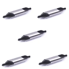5 Pc Premium HSS Center Drills No.3 60 Degree Combined Countersink Bits Drilling