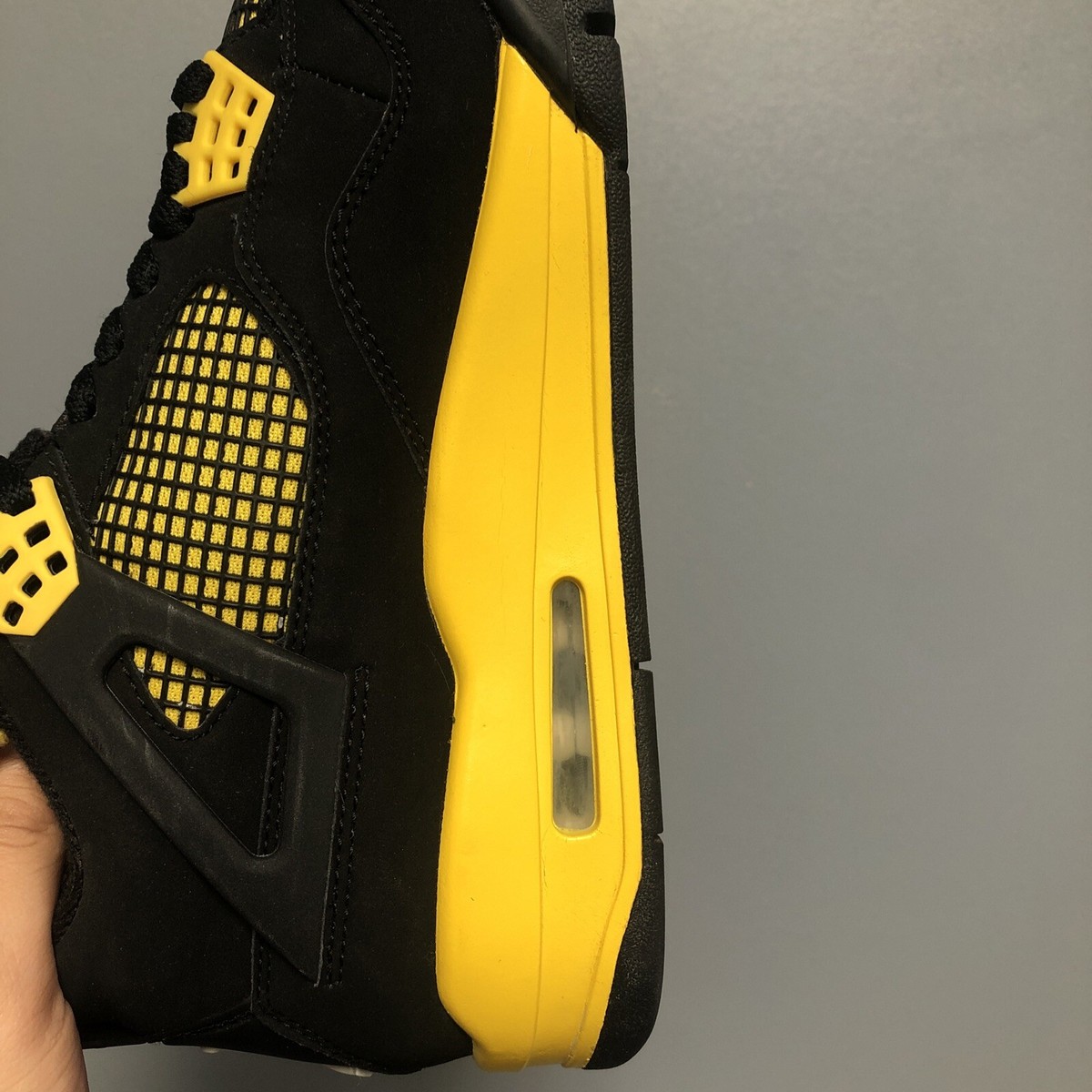 AIR JORDAN 2012 8.5 グレー/イエロー Air Jordan 4 2012 Thunder SZ 8.5/ 10W Og Black/ Yellow