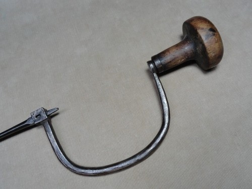 Hand Forged Bit Brace w/ Countersink Bit Antique Woodworking Tool Wheelwright - Picture 5 of 23