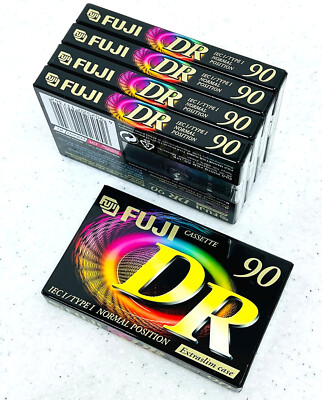 5 pcs FUJI DR 90 Type I Normal Audio MC Cassette Tape's C90 neu/ovp!! SEALED!