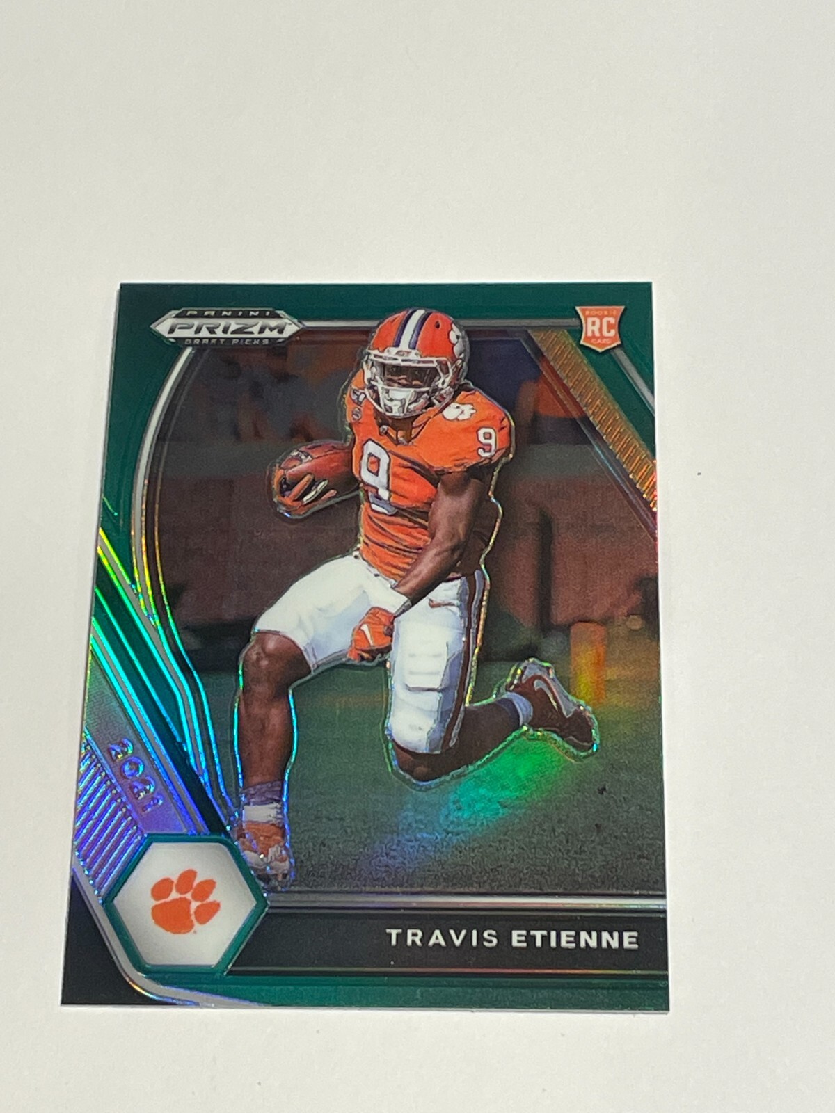 2021 Panini Prizm Draft Picks #107 Travis Etienne RC GREEN PARALLEL