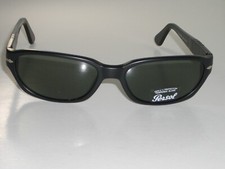 PERSOL 2626-S 56 17 135 MATTE BLACK GRAY CRYSTAL SLEEK RECTANGULAR SUNGLASSES