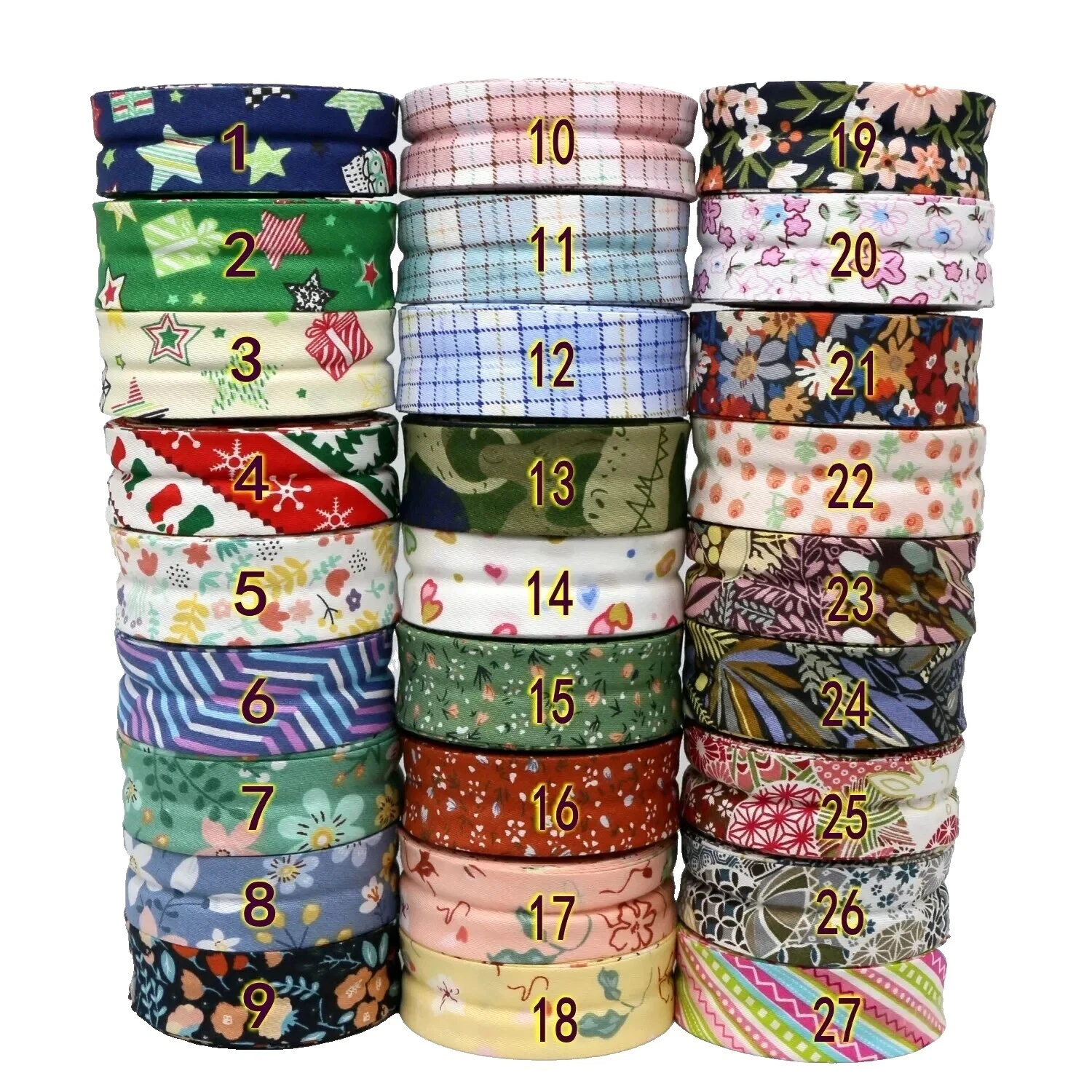 Cinta de sesgo algodón Flores Ribetes para Costura