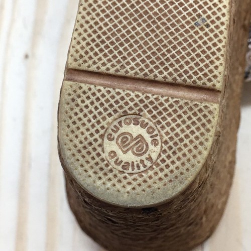 Italian Shoemakers Sandals Womens 9 Wedge Slides Brown Leather Snakeskin Open - Picture 12 of 17