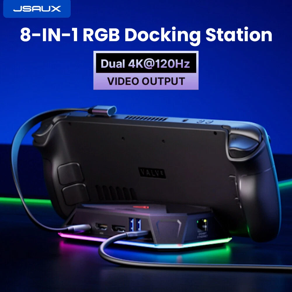 JSAUX Rog Ally Dock 8-in-1 RGB Dock New Docking Station For Steam Deck -  Buy JSAUX Rog Ally Dock 8-in-1 RGB Dock New Docking Station For Steam Deck  Product on