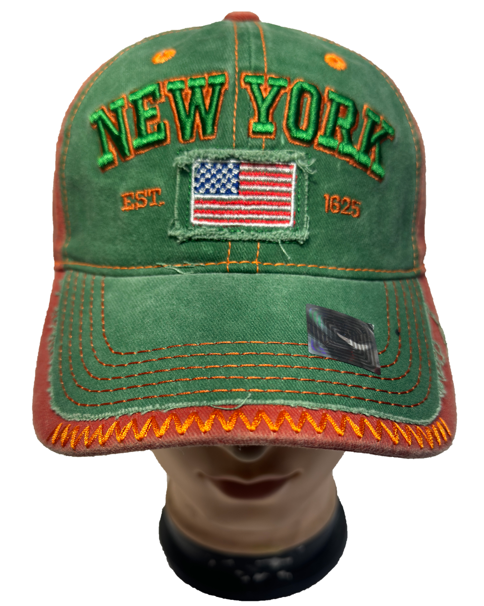 NEW YORK EST 1625 USA FLAG Cotton Denim Washed Cap Adjustable Baseball Hats  Lot