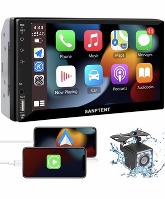 7'' HD Car Stereo Radio MP5 Touch Screen Carplay Bluetooth FM USB + Rear Camera