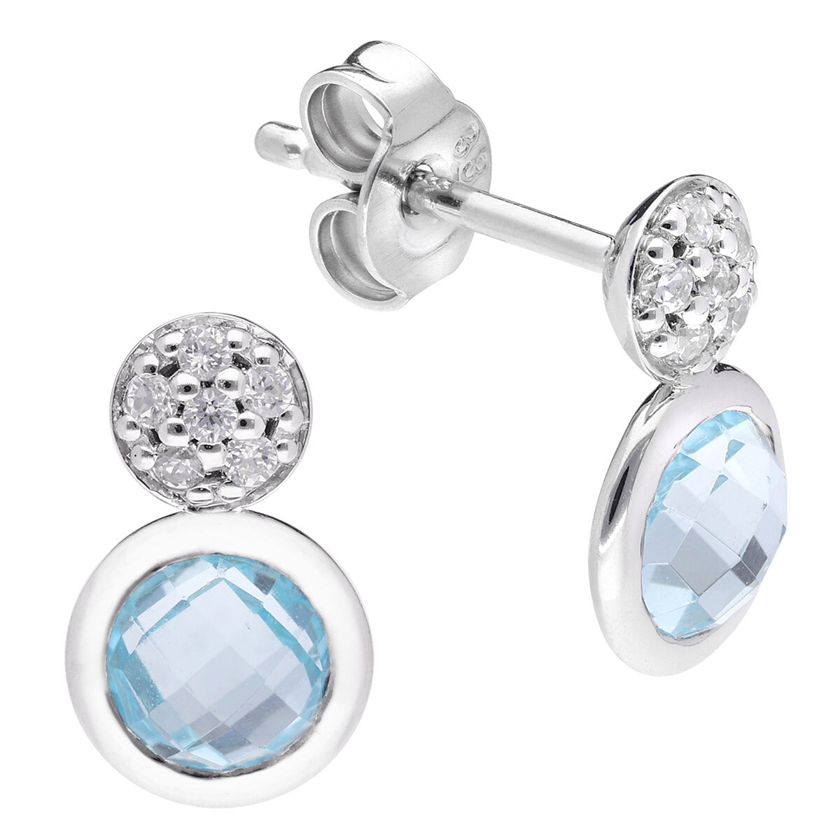 TRENDOR Schmuck Damen-Ohrringe Weigold 3338K Blautopas und Zirkonias 15198 39490₽