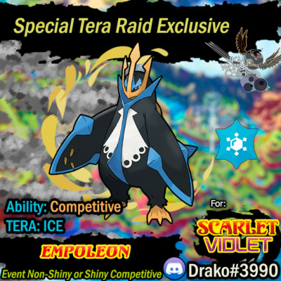 Empoleon EVENT OR  SHINY  6IV BATTLE READY VGC 23 POKEMON SCARLET AND VIOLET