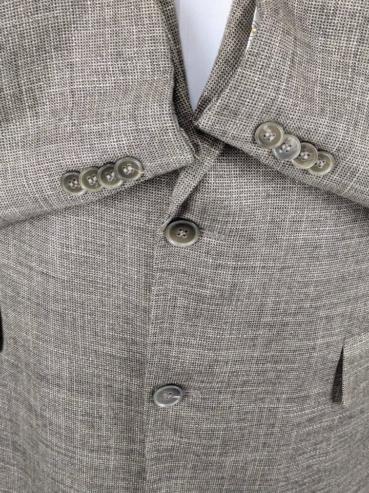 Blazer Abrigo Deportivo Cremieux Para Hombre 44R Marrón Viscosa Suave De Bambú Sin Estructura Foto 4 de 4