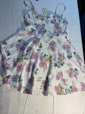 No Comment Junior's Large Floral Print Sleeveless Smocked Waist Dress NWT