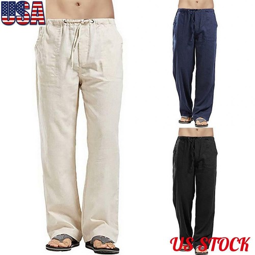 Chino Pants Casual Drawstring Elastic 