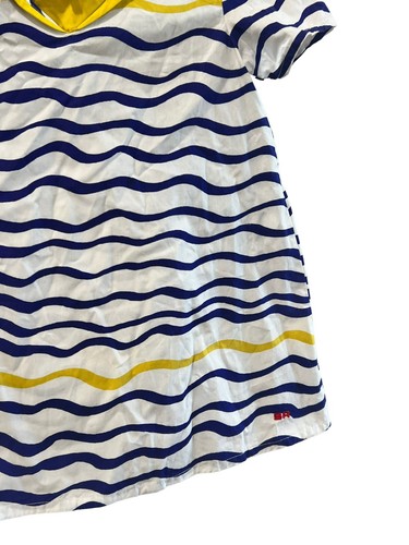 GIRL'S SONIA RYKIEL PARIS WHITE BLUE STRIPE SAILOR NAUTICAL DRESS SZ 4 - Picture 4 of 7