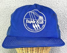 Triple Fish fishing line HAT Cap trucker Vintage Made In USA